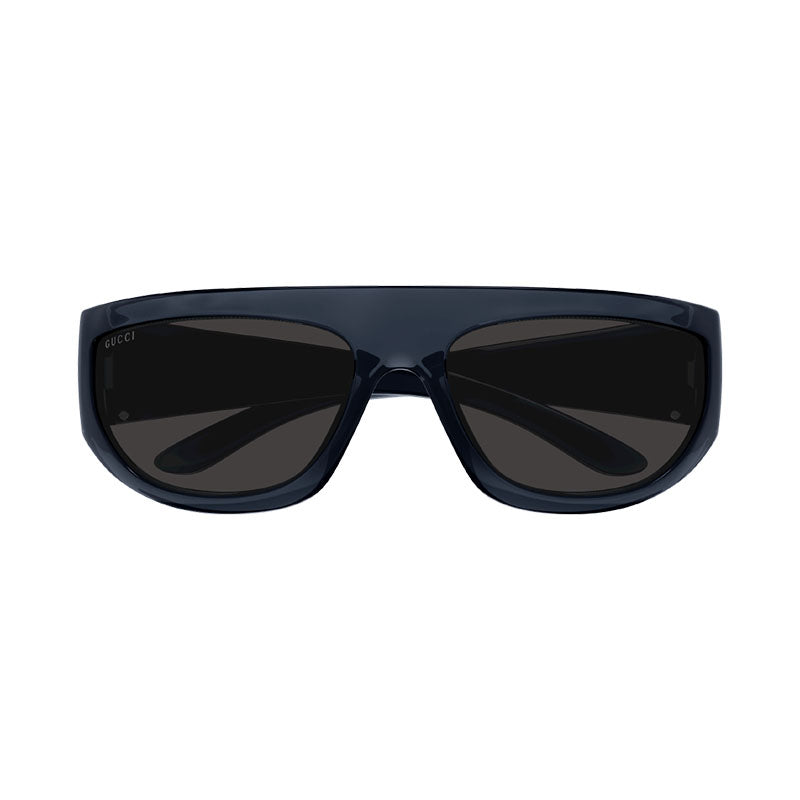 Gucci Sunglasses Rectangle Full Rim, Blue Frame and Grey Lens GG1574S003