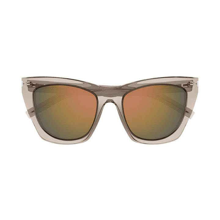 Saint Laurent Sunglasses Cat Eye Full Rim, Transparent Nude Frame and Copper Mirror Lens SL214KATE023