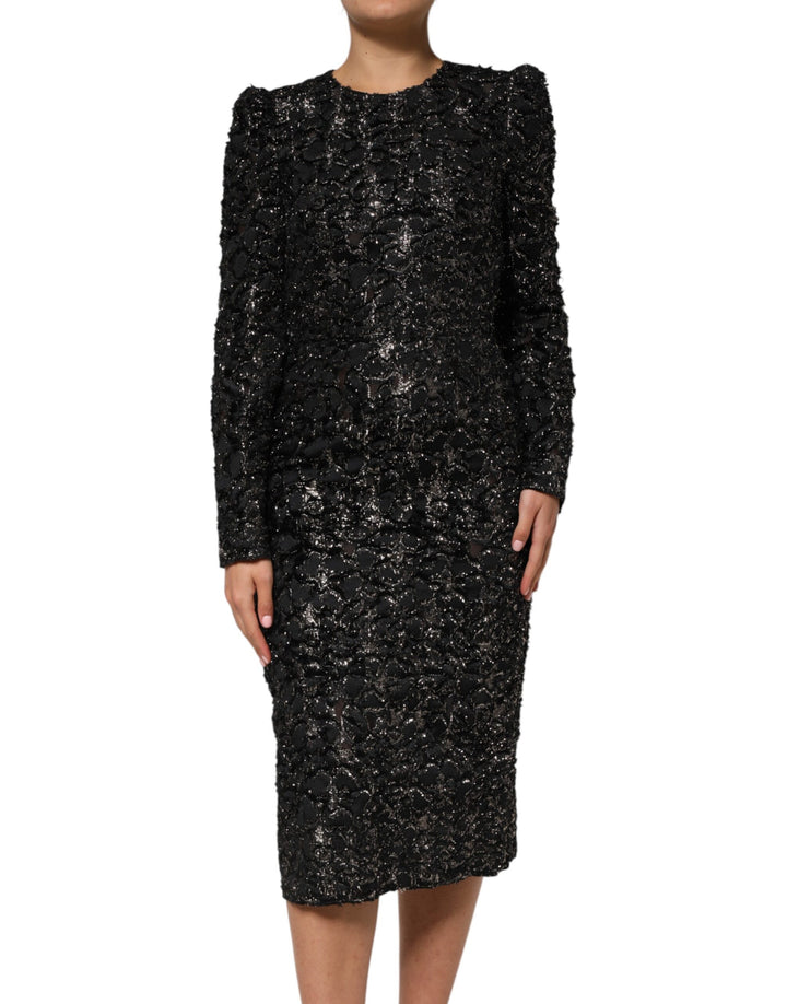 Dolce &amp; Gabbana Sample Sale Dolce &amp; Gabbana Black Sequin Bouclé Tweed Sheath Dress - | Designer outlet