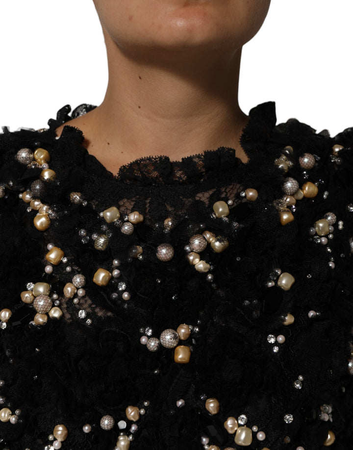 Dolce &amp; Gabbana Sample Sale Dolce &amp; Gabbana Black Viscose Pearl Embellishment Shift Dress - | Designer outlet