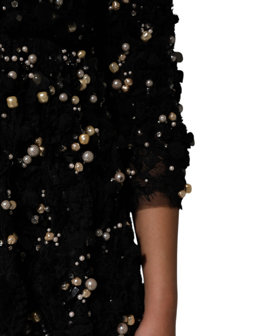 Dolce &amp; Gabbana Sample Sale Dolce &amp; Gabbana Black Viscose Pearl Embellishment Shift Dress - | Designer outlet