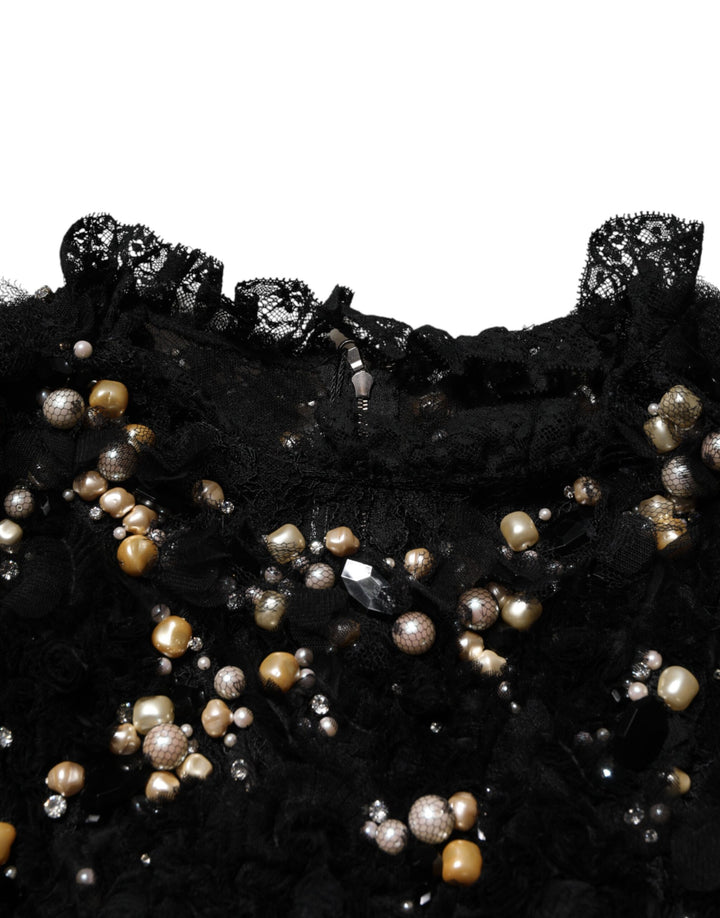 Dolce &amp; Gabbana Sample Sale Dolce &amp; Gabbana Black Viscose Pearl Embellishment Shift Dress - | Designer outlet
