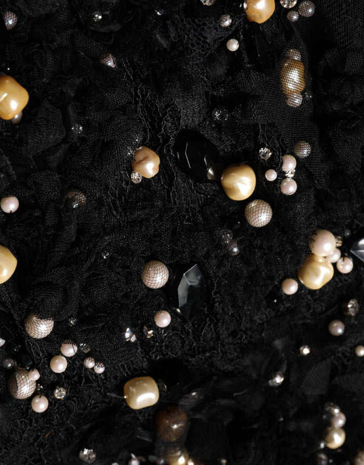 Dolce &amp; Gabbana Sample Sale Dolce &amp; Gabbana Black Viscose Pearl Embellishment Shift Dress - | Designer outlet