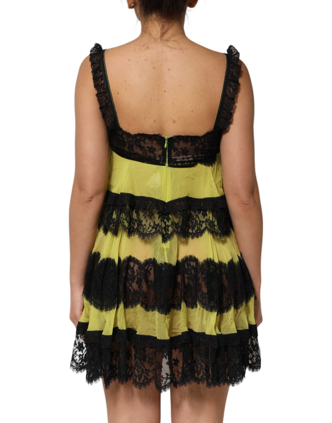 Dolce &amp; Gabbana Sample Sale Dolce &amp; Gabbana Yellow Black Babydoll Chemise Lingerie Dress - | Designer outlet