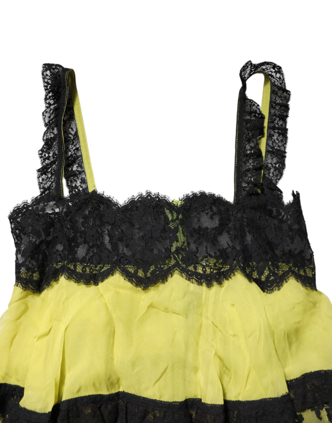 Dolce &amp; Gabbana Sample Sale Dolce &amp; Gabbana Yellow Black Babydoll Chemise Lingerie Dress - | Designer outlet