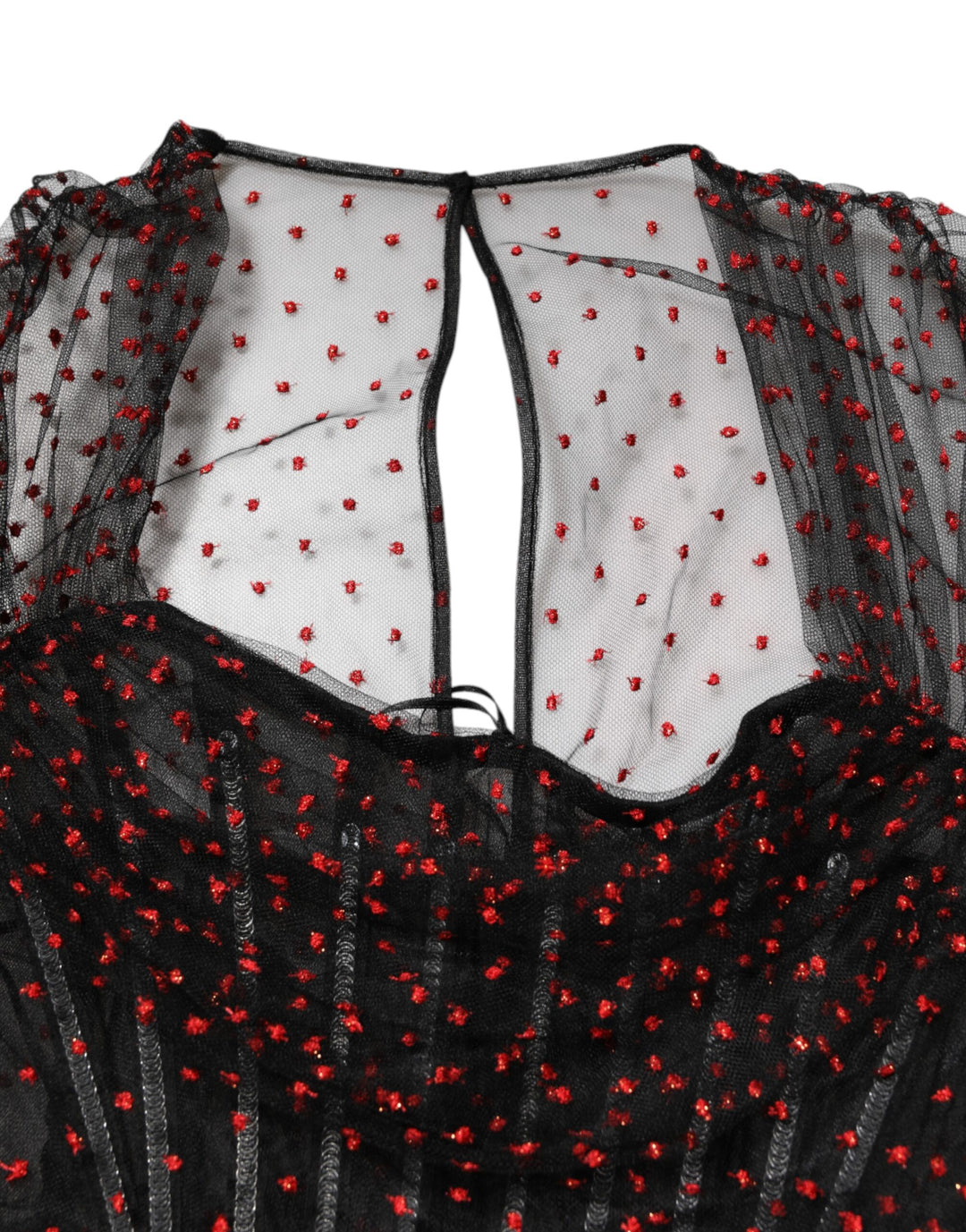 Dolce &amp; Gabbana Sample Sale Dolce &amp; Gabbana Black Lace Trim Long Sleeve Sheath Mini Dress - | Designer outlet