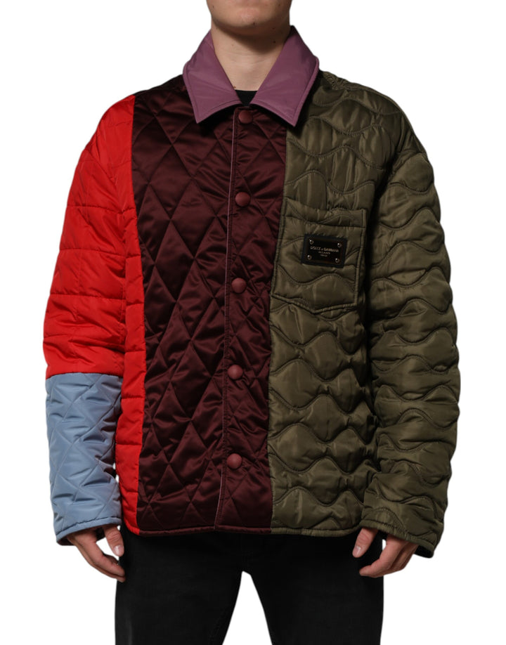 Dolce &amp; Gabbana Sample Sale Dolce &amp; Gabbana Multicolor Patchwork PolyesterQuilted Jacket - | Designer outlet