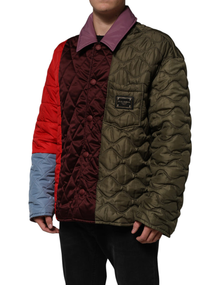 Dolce &amp; Gabbana Sample Sale Dolce &amp; Gabbana Multicolor Patchwork PolyesterQuilted Jacket - | Designer outlet