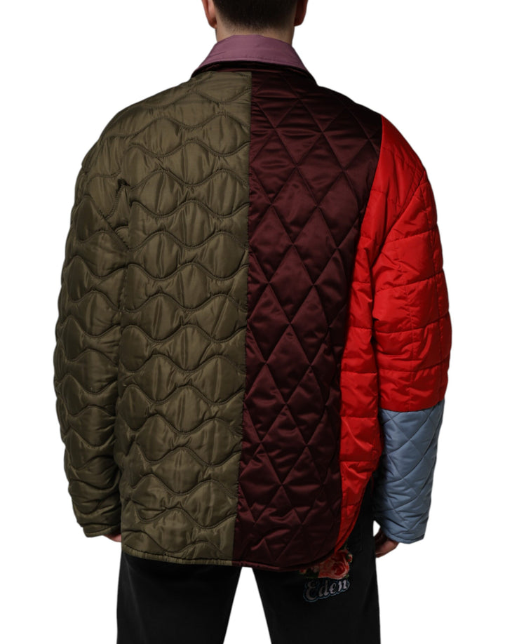 Dolce &amp; Gabbana Sample Sale Dolce &amp; Gabbana Multicolor Patchwork PolyesterQuilted Jacket - | Designer outlet