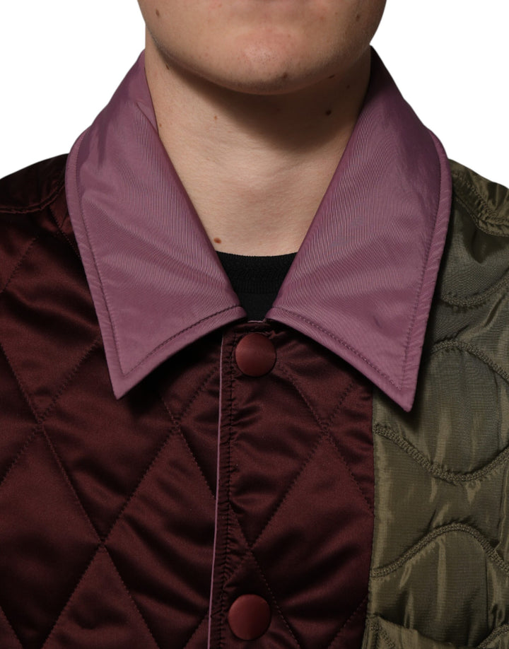 Dolce &amp; Gabbana Sample Sale Dolce &amp; Gabbana Multicolor Patchwork PolyesterQuilted Jacket - | Designer outlet