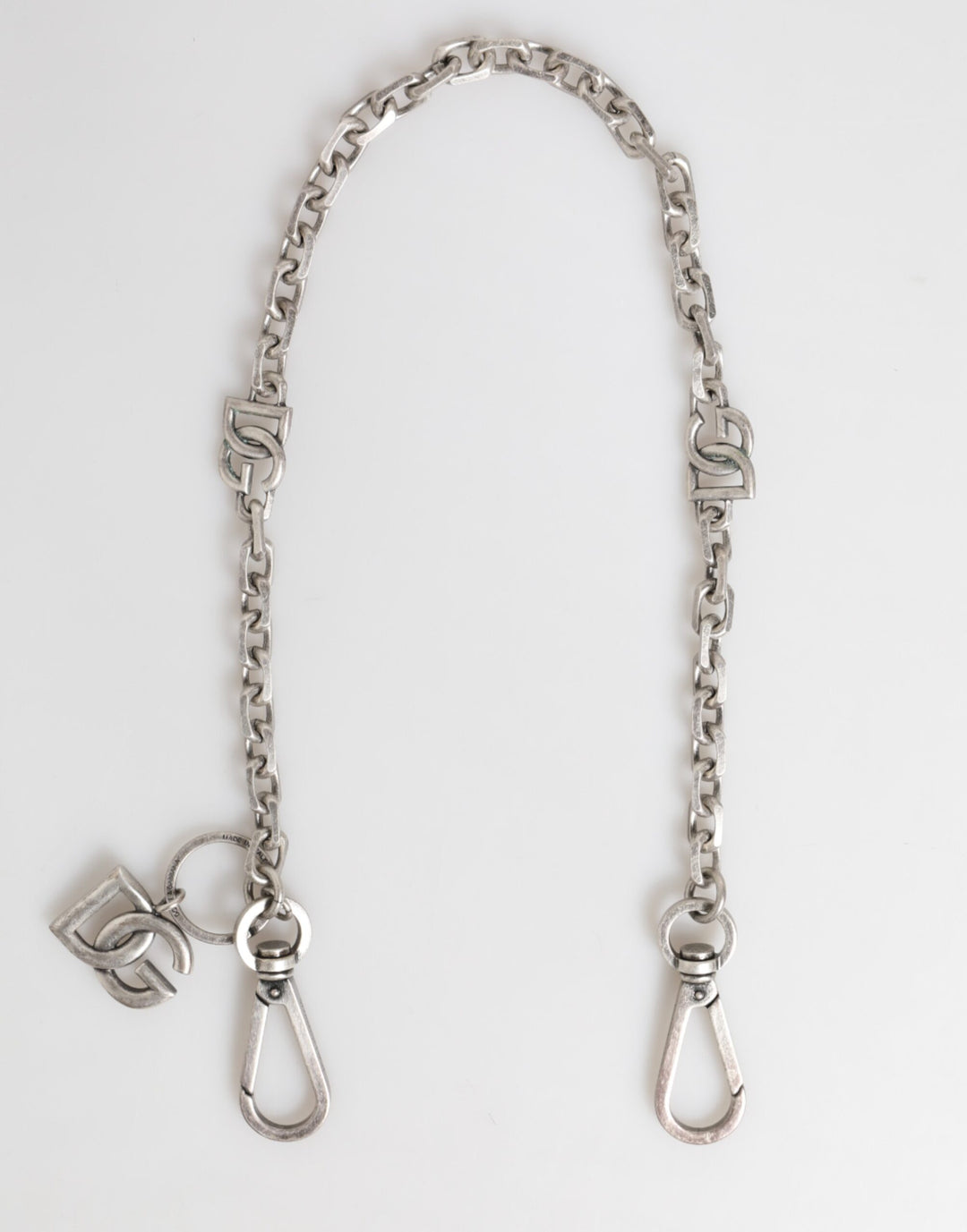 Dolce &amp; Gabbana Silver Tone Brass DG Logo Detailing Chain Men Necklace by Dolce &amp; Gabbana outlet now on sale