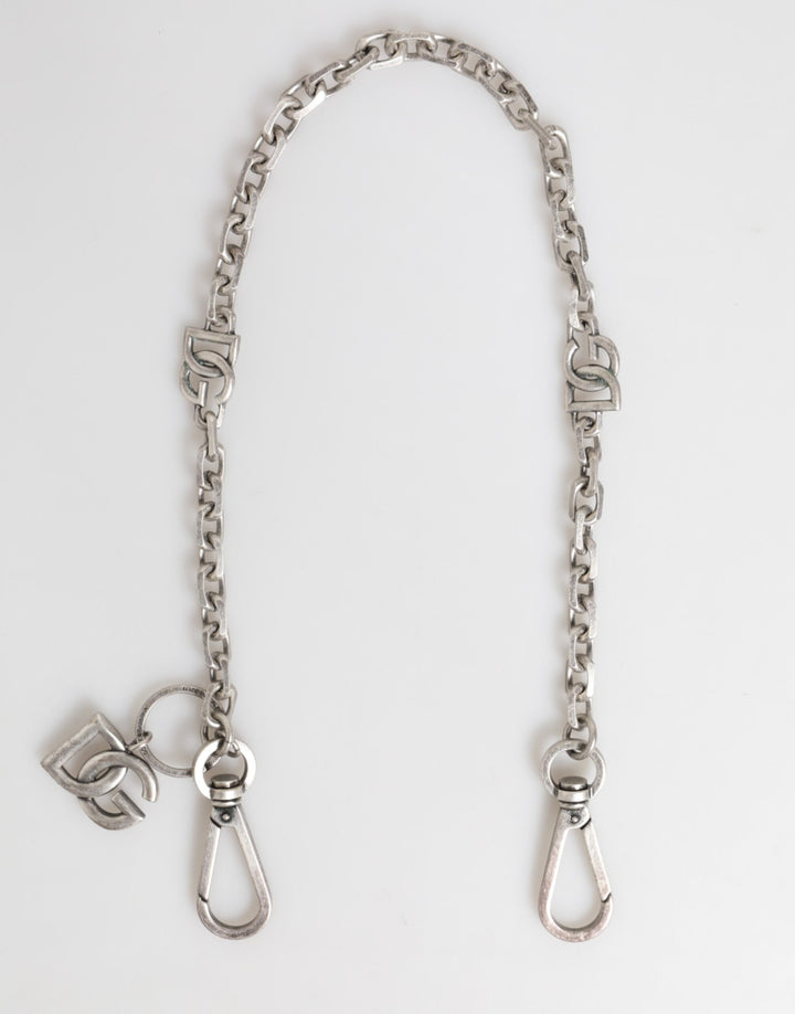 Dolce &amp; Gabbana Silver Tone Brass DG Logo Detailing Chain Men Necklace by Dolce &amp; Gabbana outlet now on sale