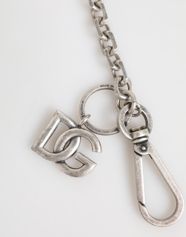 Dolce &amp; Gabbana Silver Tone Brass DG Logo Detailing Chain Men Necklace by Dolce &amp; Gabbana outlet now on sale