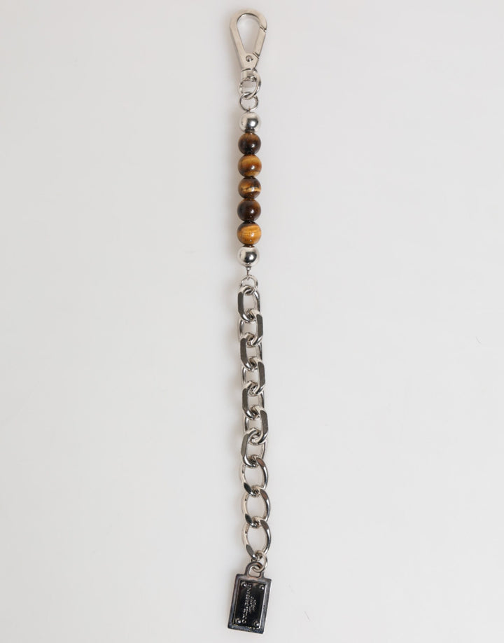 Dolce &amp; Gabbana Silver Chain Brass Beaded Lobster Clasp Logo Men Bracelet by Dolce &amp; Gabbana outlet now on sale
