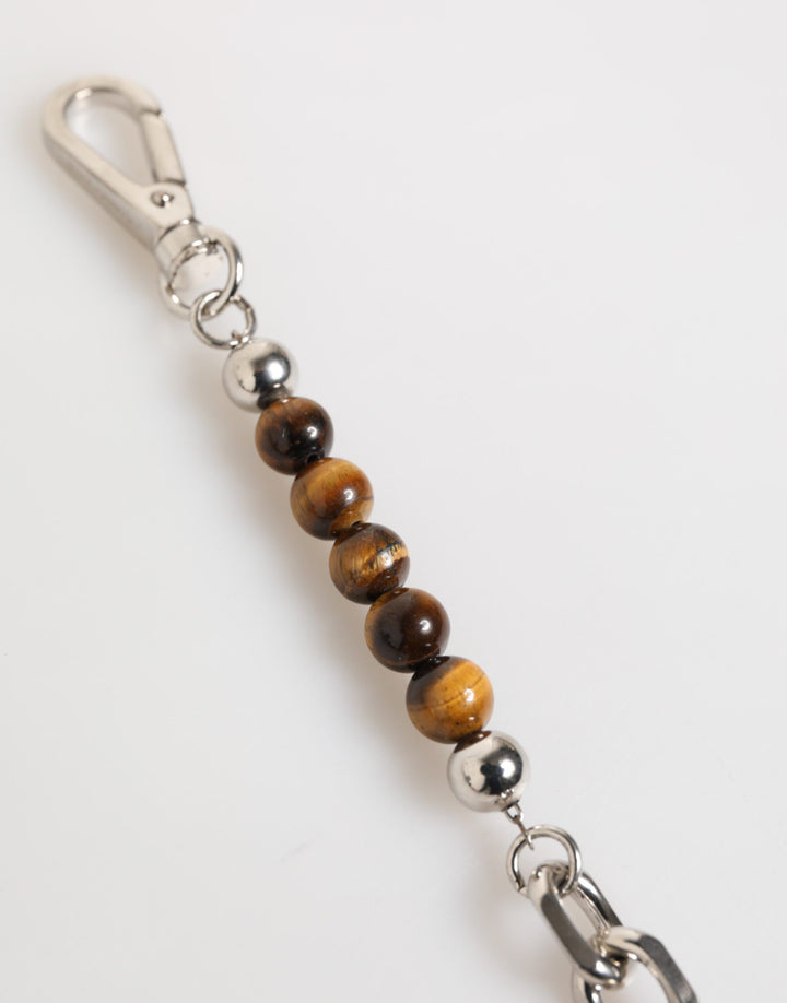 Dolce &amp; Gabbana Silver Chain Brass Beaded Lobster Clasp Logo Men Bracelet by Dolce &amp; Gabbana outlet now on sale
