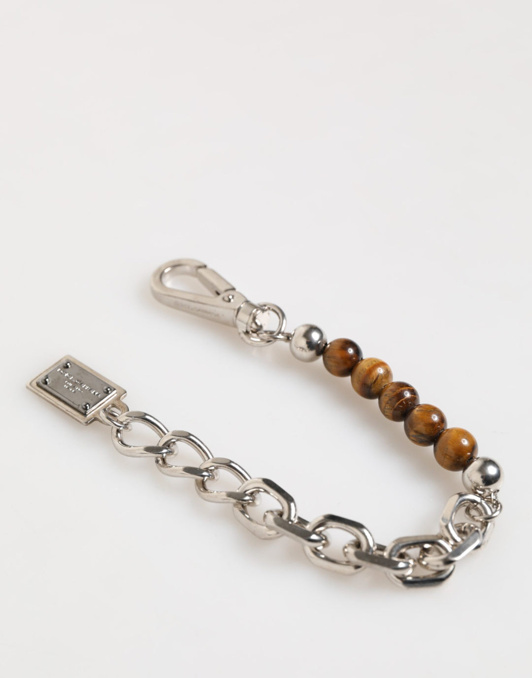 Dolce &amp; Gabbana Silver Chain Brass Beaded Lobster Clasp Logo Men Bracelet by Dolce &amp; Gabbana outlet now on sale