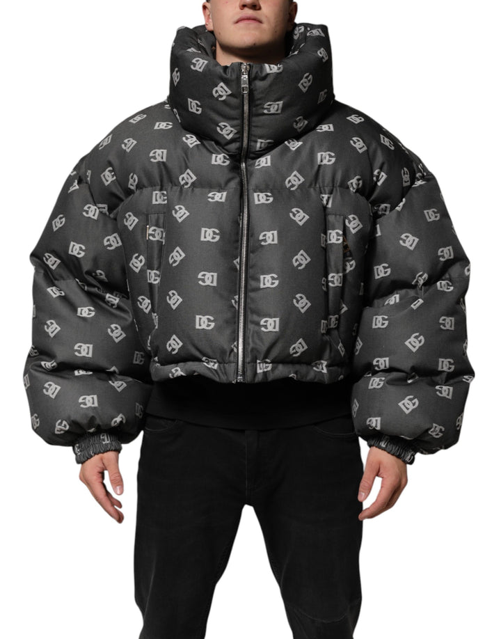 Dolce &amp; Gabbana Black DG Monogram Full Zip Puffer Men Jacket by Dolce &amp; Gabbana outlet now on sale