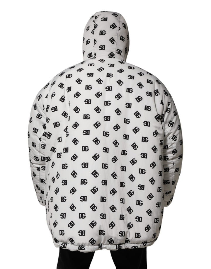 Dolce &amp; Gabbana Sample Sale Dolce &amp; Gabbana White DG Monogram Hooded Puffer Jacket - | Designer outlet