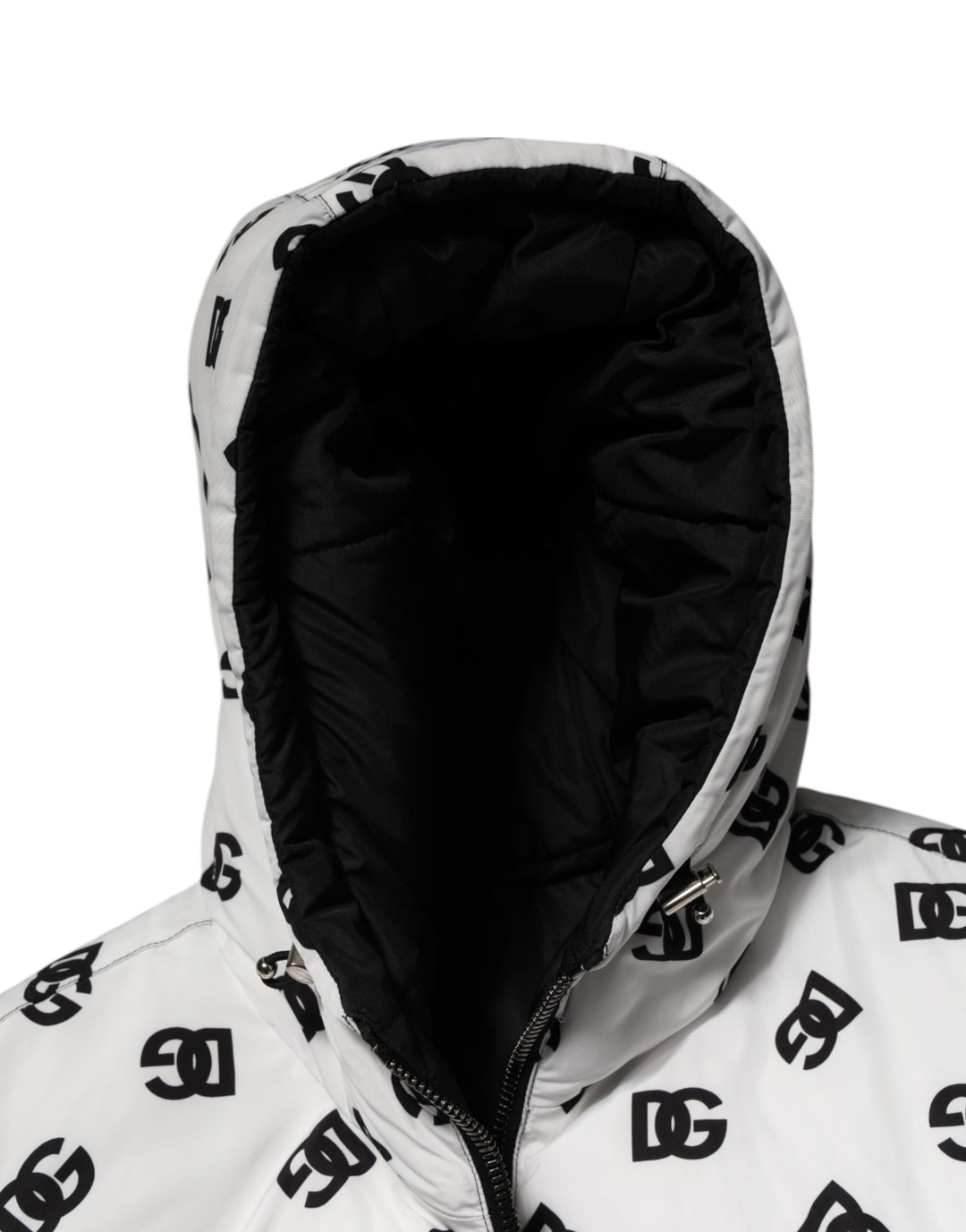 Dolce &amp; Gabbana Sample Sale Dolce &amp; Gabbana White DG Monogram Hooded Puffer Jacket - | Designer outlet