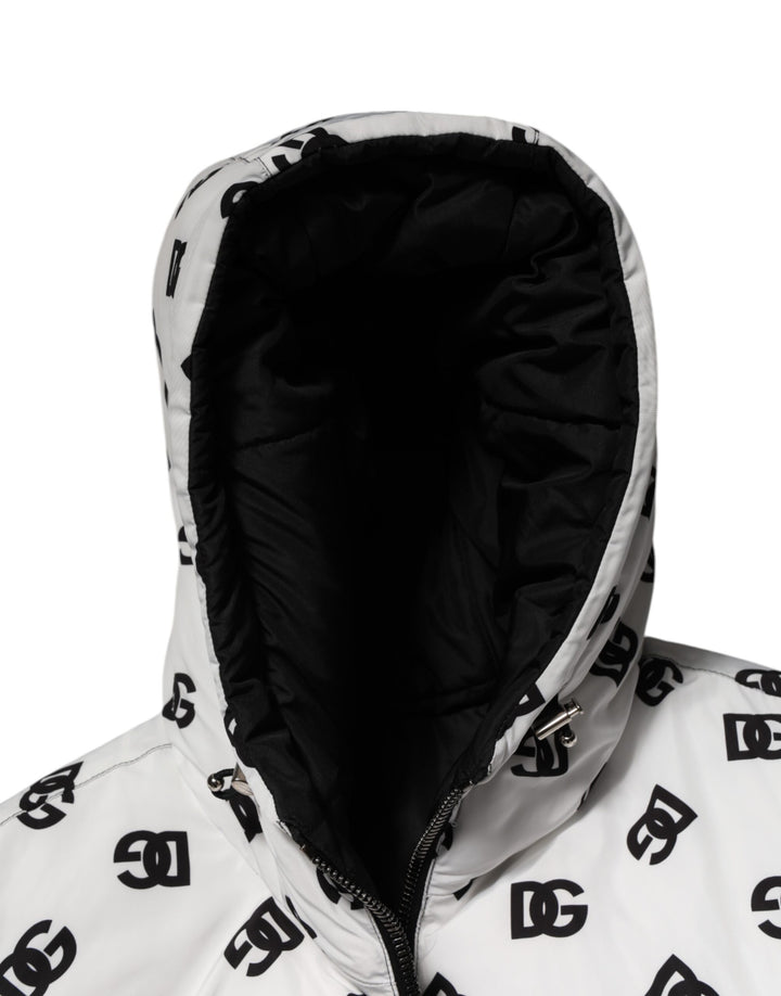 Dolce &amp; Gabbana Sample Sale Dolce &amp; Gabbana White DG Monogram Hooded Puffer Jacket - | Designer outlet