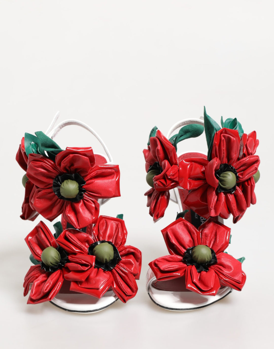 Dolce &amp; Gabbana White Red Floral Detailing Sandals Shoes by Dolce &amp; Gabbana outlet now on sale