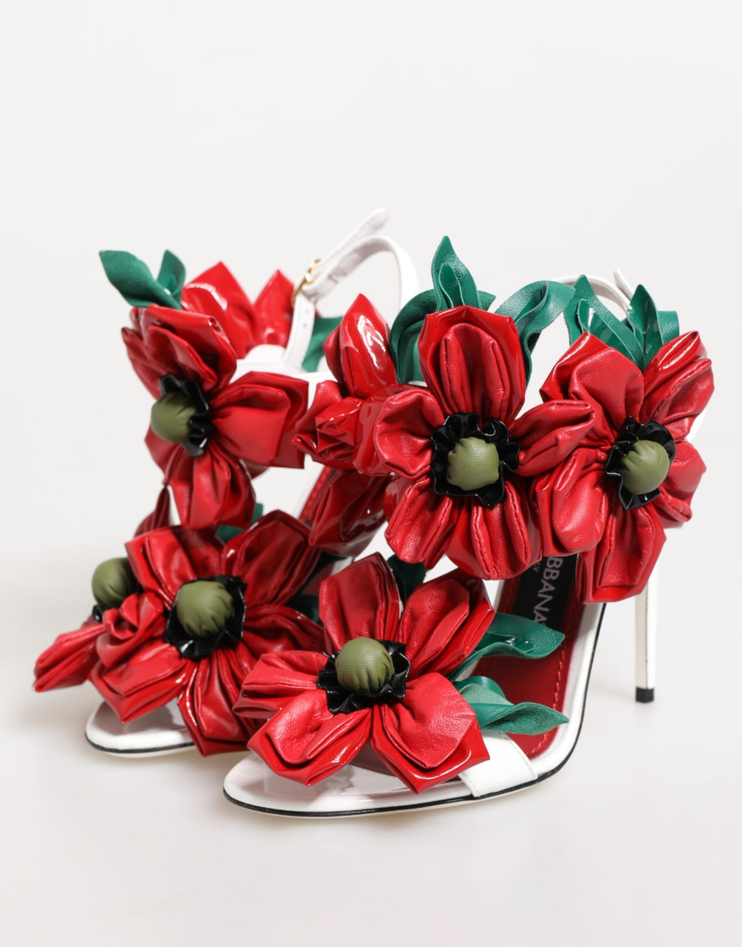 Dolce &amp; Gabbana White Red Floral Detailing Sandals Shoes by Dolce &amp; Gabbana outlet now on sale