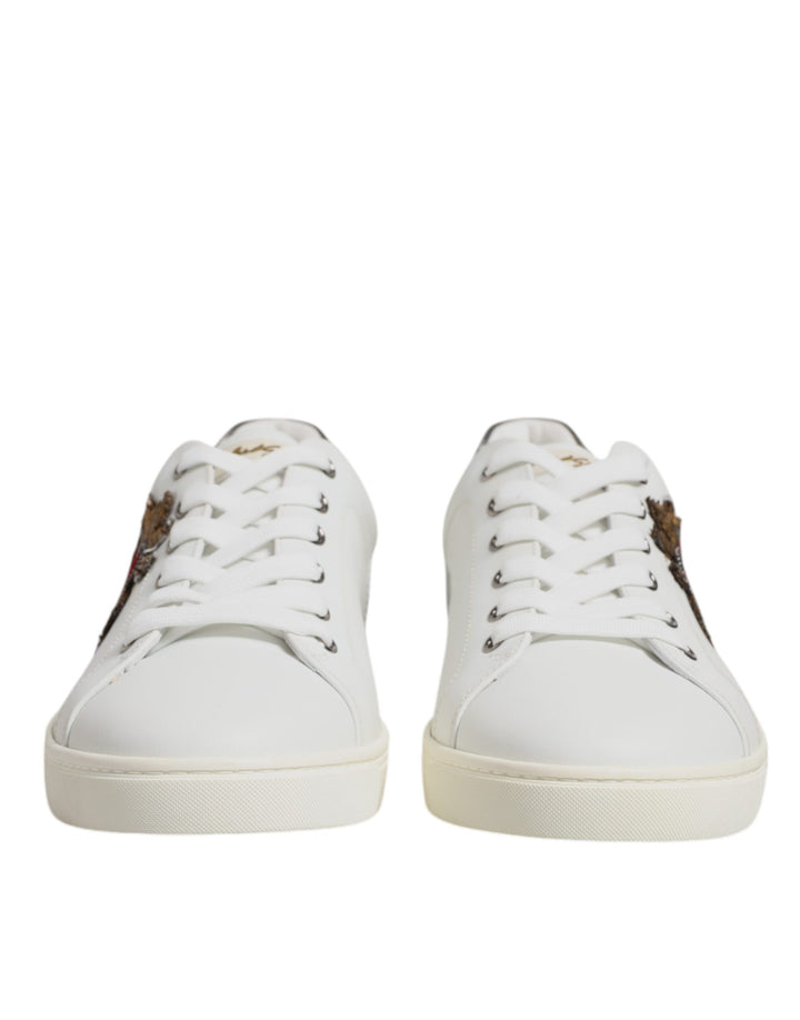 Dolce &amp; Gabbana Sample Sale Dolce &amp; Gabbana White Sacred Heart Men Low Top Sneakers Shoes - | Designer outlet