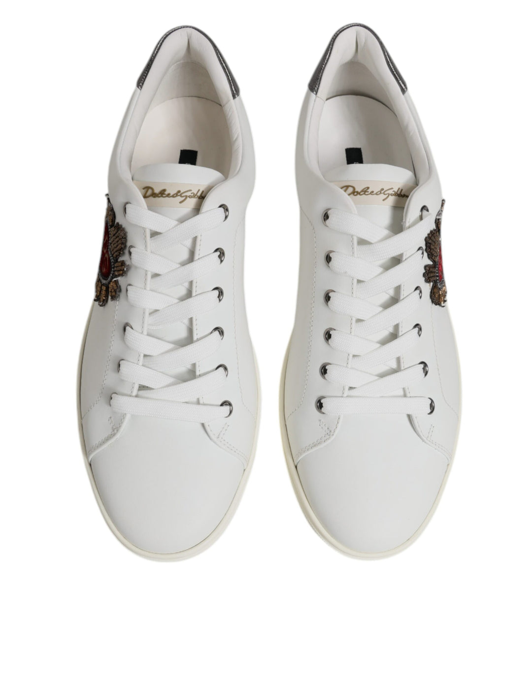 Dolce &amp; Gabbana Sample Sale Dolce &amp; Gabbana White Sacred Heart Men Low Top Sneakers Shoes - | Designer outlet