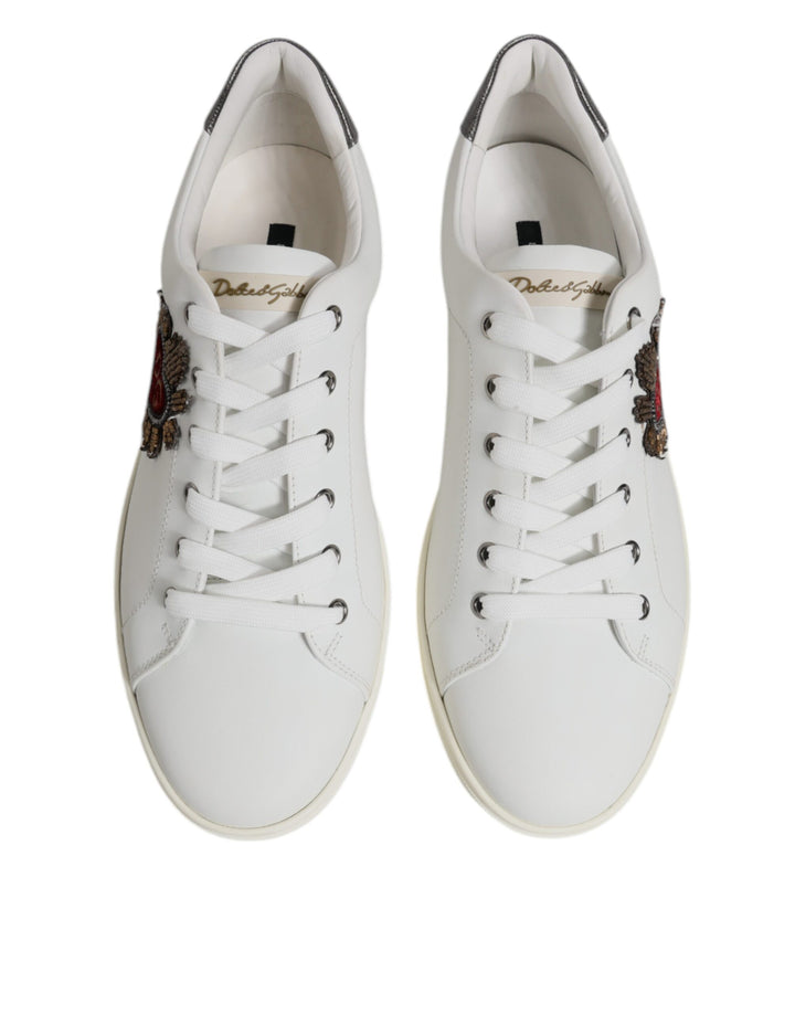 Dolce &amp; Gabbana Sample Sale Dolce &amp; Gabbana White Sacred Heart Men Low Top Sneakers Shoes - | Designer outlet