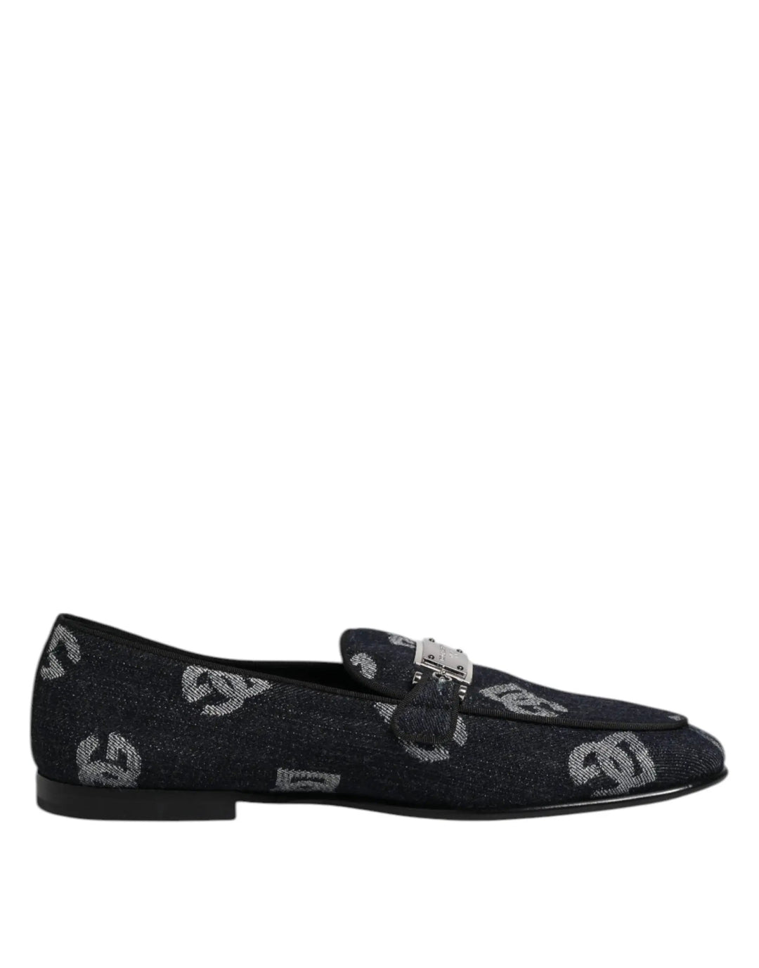 Dolce &amp; Gabbana Sample Sale | Dolce &amp; Gabbana Blue Logo Cotton Loafers Formal Dress Shoes - | Designer outlet