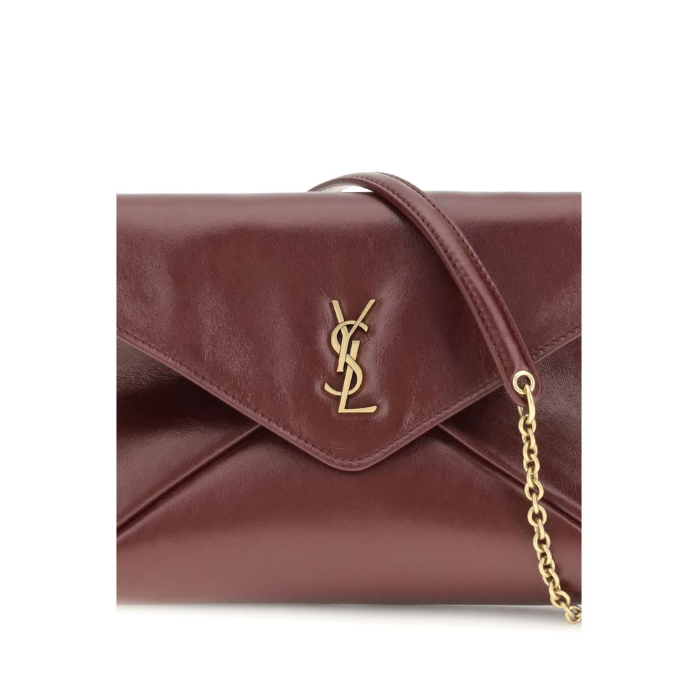 【関税&送料込】Saint Laurent Clutch With Chain Cassandre Bl Saint Laurent Cassandre Small YSL Pouch on Chain in Calfskin