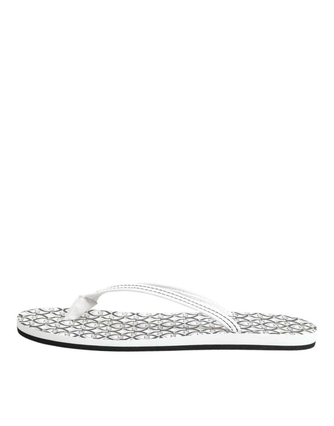 Dolce & Gabbana Black White Logo Beachwear Flats Slipper Shoes