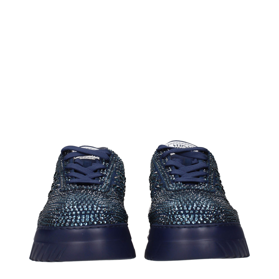 Versace Blue Fabric Chunky Sneakers
