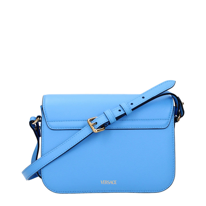 Versace Light Blue Leather Crossbody Bags