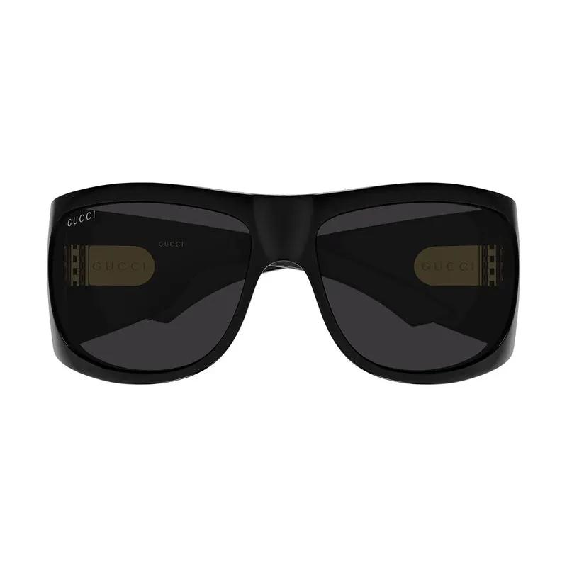 Gucci Sunglasses Rectangle Full Rim, Black Frame And Grey Lens