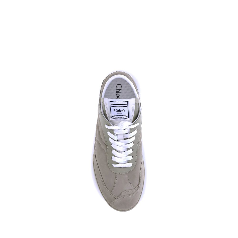 Chloé Beige Calf Leather Bos Taurus Low Top Sneakers by Chloé outlet now on sale