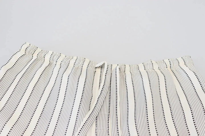 Dolce &amp; Gabbana White Stripes Silk Lounge Trouser Pants by Dolce &amp; Gabbana outlet now on sale