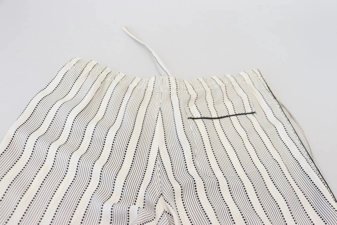 Dolce &amp; Gabbana White Stripes Silk Lounge Trouser Pants by Dolce &amp; Gabbana outlet now on sale