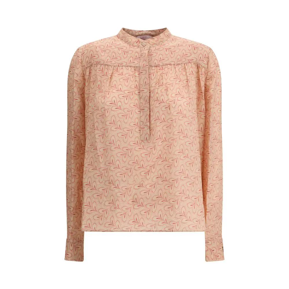 Kristina Ti Light Pink Silk Pattern Shirt