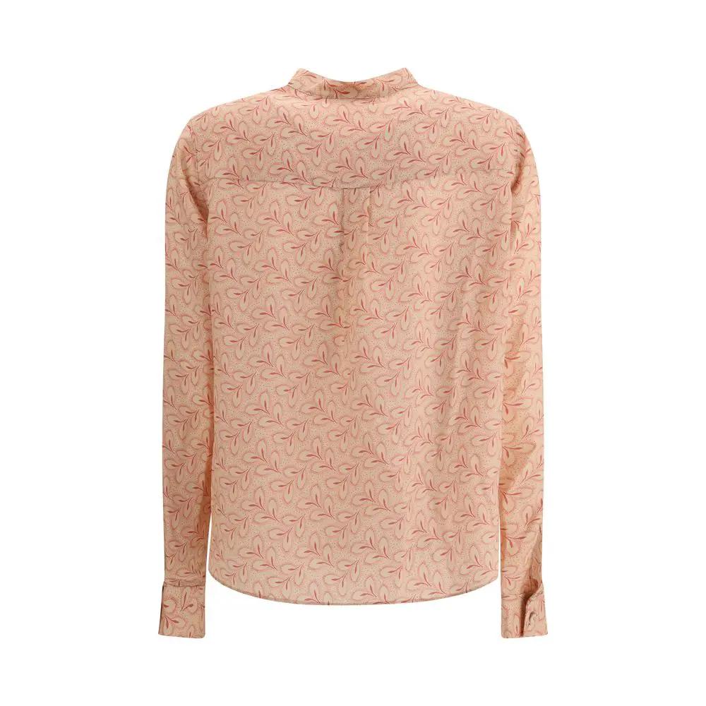 Kristina Ti Light Pink Silk Pattern Shirt