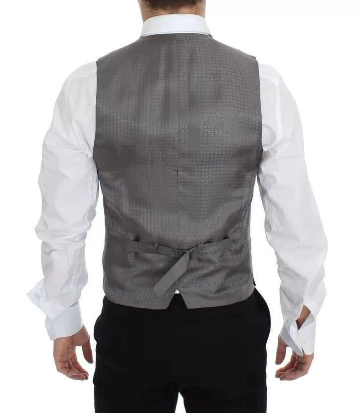 Dolce &amp; Gabbana Gray Striped Formal Dress Gilet Vest by Dolce &amp; Gabbana outlet now on sale