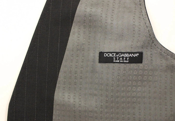 Dolce &amp; Gabbana Gray Striped Formal Dress Gilet Vest by Dolce &amp; Gabbana outlet now on sale