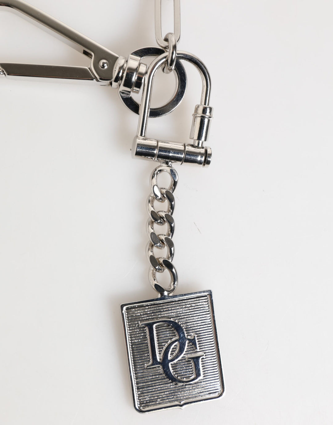 Dolce &amp; Gabbana Silver Tone Metal Chain DG Logo Pendant Men Necklace by Dolce &amp; Gabbana outlet now on sale
