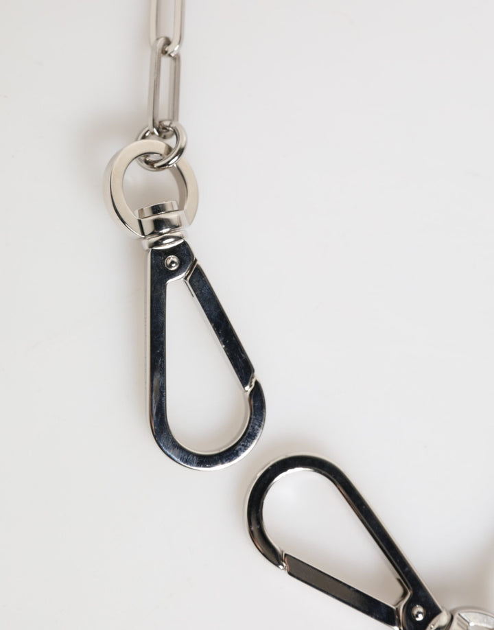 Dolce &amp; Gabbana Silver Tone Metal Chain DG Logo Pendant Men Necklace by Dolce &amp; Gabbana outlet now on sale
