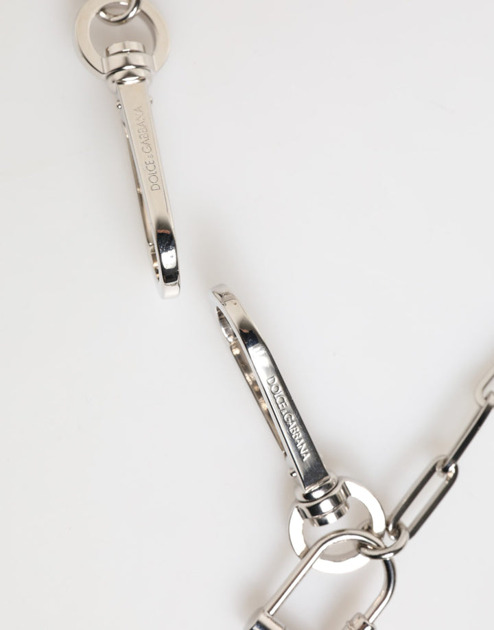 Dolce &amp; Gabbana Silver Tone Metal Chain DG Logo Pendant Men Necklace by Dolce &amp; Gabbana outlet now on sale