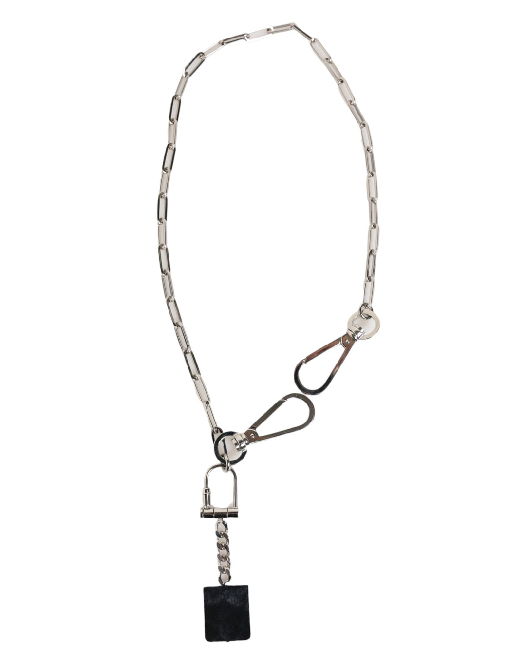 Dolce &amp; Gabbana Silver Tone Metal Chain DG Logo Pendant Men Necklace by Dolce &amp; Gabbana outlet now on sale