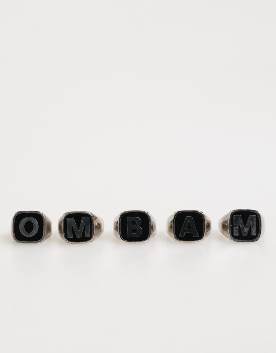 Dolce &amp; Gabbana Silver Tone Brass Lettering Set 5 Pieces Adjustable Ring by Dolce &amp; Gabbana outlet now on sale