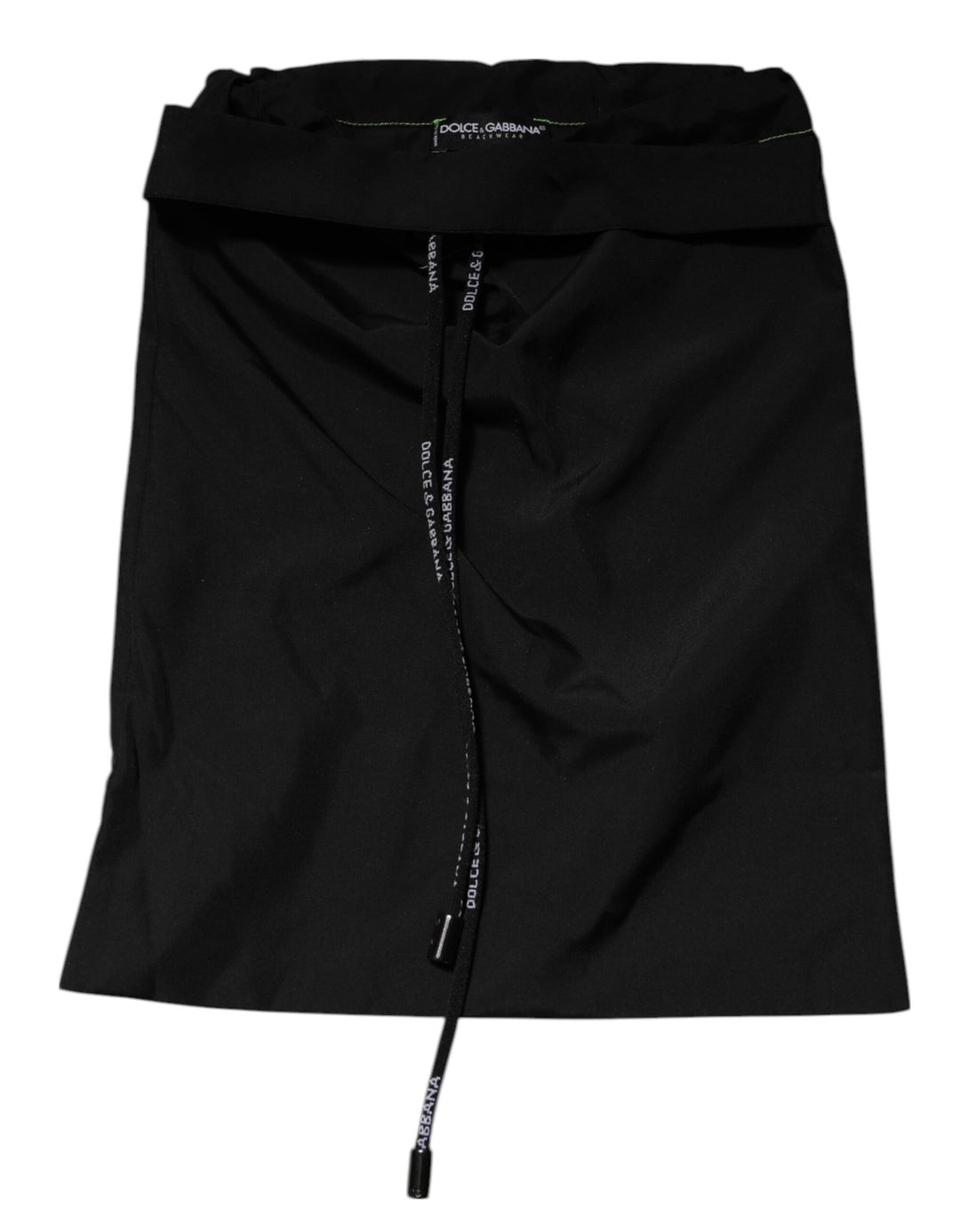 Dolce &amp; Gabbana Sample Sale Dolce &amp; Gabbana Black Green Logo Waistband Beachwear Short Swimwear - | Designer outlet