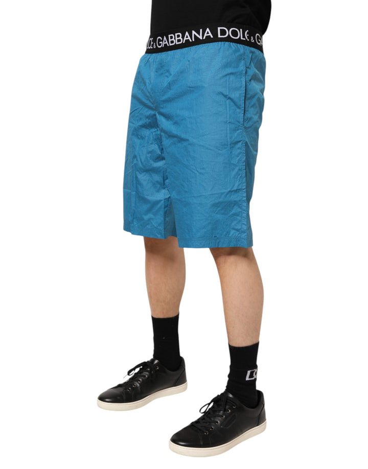 Dolce &amp; Gabbana Sample Sale Dolce &amp; Gabbana Blue Logo Waistband Beachwear Shorts Swimwear - | Designer outlet