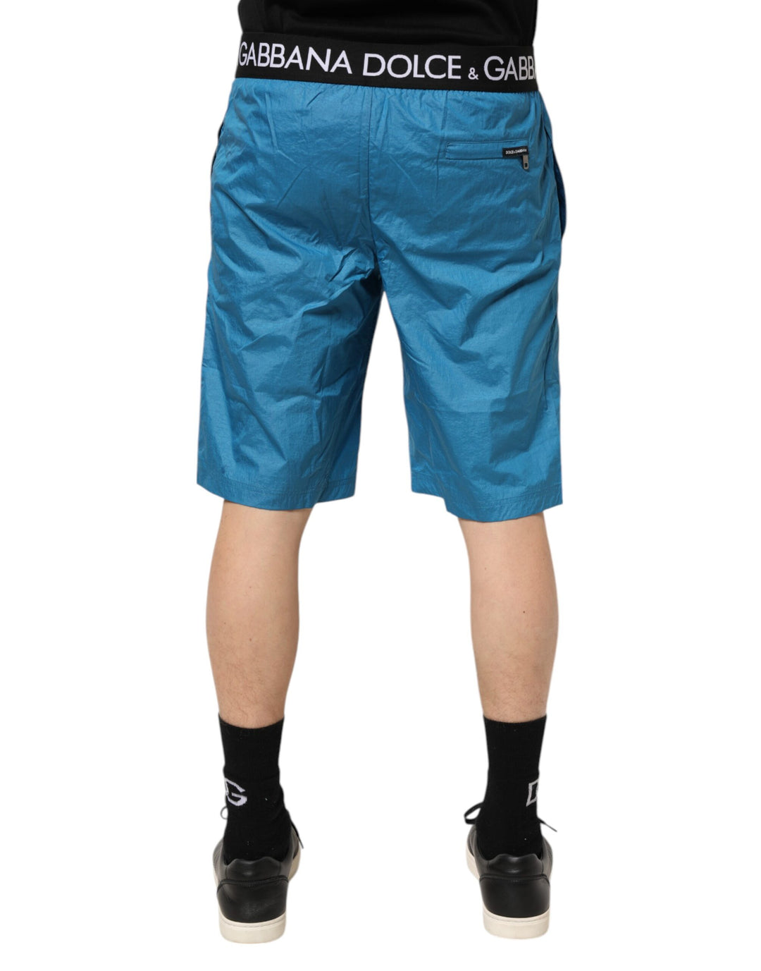 Dolce &amp; Gabbana Sample Sale Dolce &amp; Gabbana Blue Logo Waistband Beachwear Shorts Swimwear - | Designer outlet